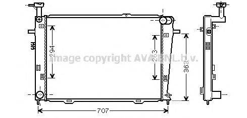 Радиатор, охлаждение двигателя AVA QUALITY COOLING HY2210