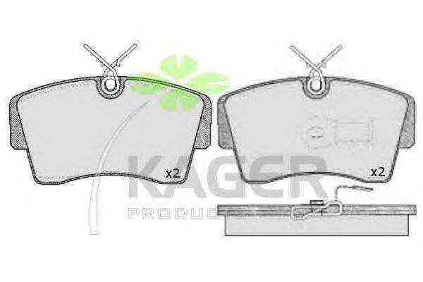 Комплект тормозных колодок, дисковый тормоз KAGER 21225