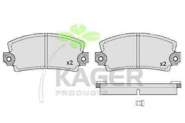 Комплект тормозных колодок, дисковый тормоз KAGER 20141