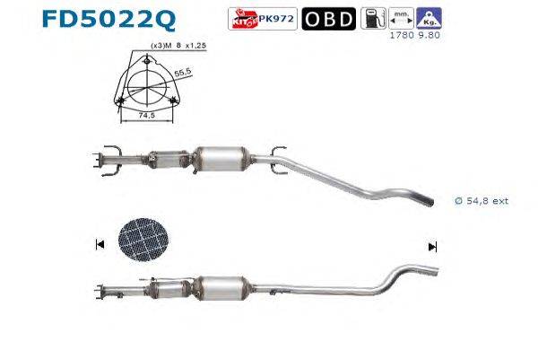 Сажевый / частичный фильтр, система выхлопа ОГ AS FD5022Q