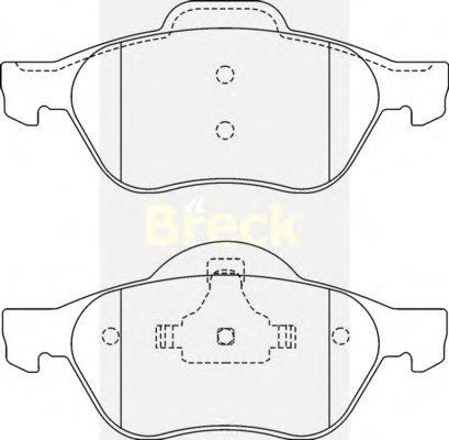 Комплект тормозных колодок, дисковый тормоз BRECK 232150070100
