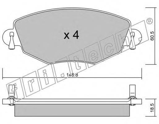 Комплект тормозных колодок, дисковый тормоз fri.tech. 327.0