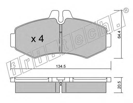 Комплект тормозных колодок, дисковый тормоз fri.tech. 589.0