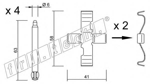 Комплектующие, колодки дискового тормоза fri.tech. KIT.078