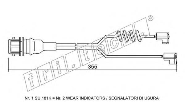 Сигнализатор, износ тормозных колодок fri.tech. SU.181K
