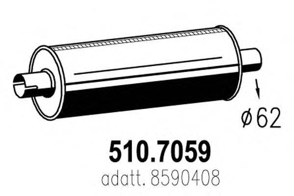 Средний / конечный глушитель ОГ ASSO 510.7059