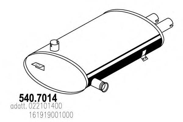 Средний / конечный глушитель ОГ ASSO 540.7014
