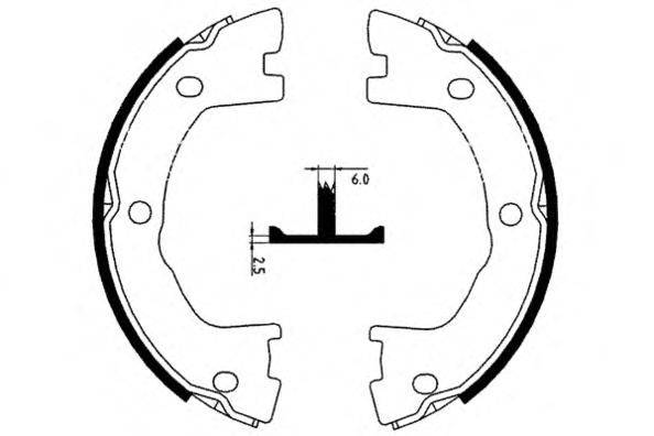 Комплект тормозных колодок; Комплект тормозных колодок, стояночная тормозная система E.T.F. 09-0651