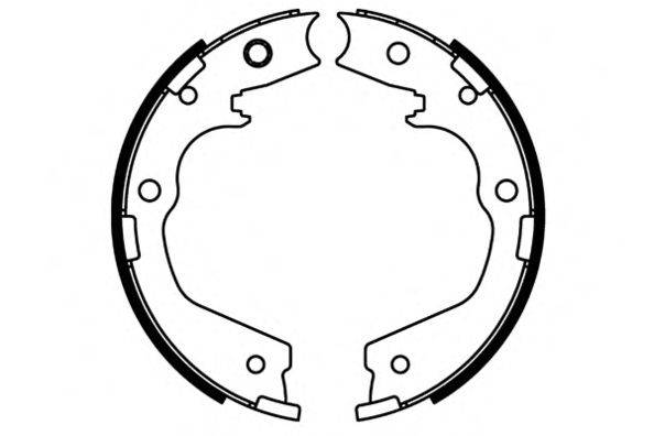 Комплект тормозных колодок; Комплект тормозных колодок, стояночная тормозная система E.T.F. 09-0692