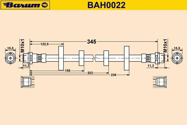 Тормозной шланг BARUM BAH0022