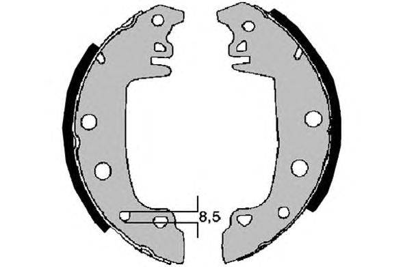 Комплект тормозных колодок, стояночная тормозная система BENDIX 381012