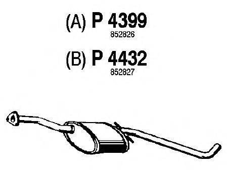 Средний глушитель выхлопных газов FENNO P4432