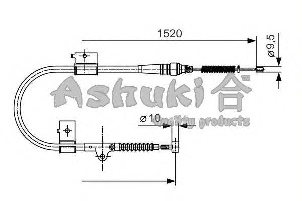 Трос, стояночная тормозная система ASHUKI N080-32