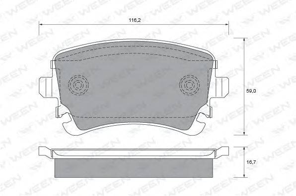 Комплект тормозных колодок, дисковый тормоз WEEN 151-1828
