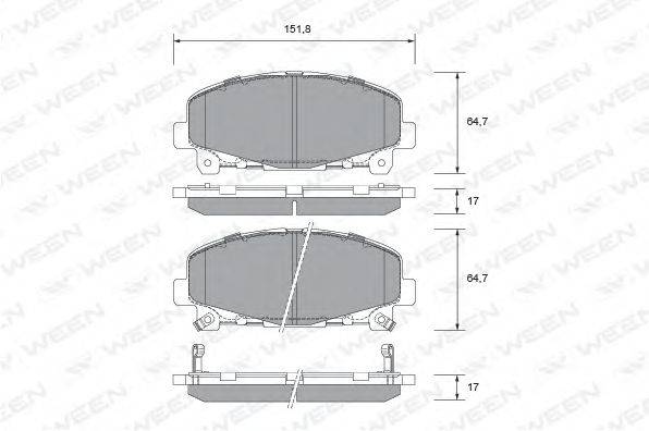 Комплект тормозных колодок, дисковый тормоз WEEN 151-2720