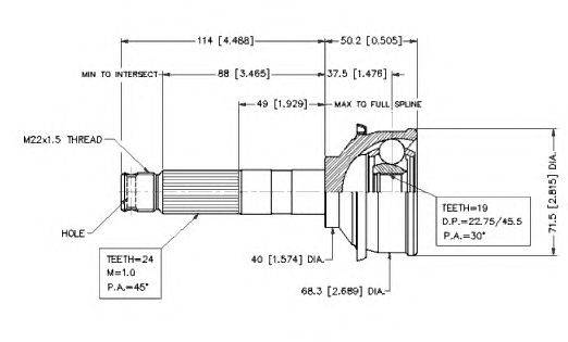 Шарнирный комплект, приводной вал VEMA 18554