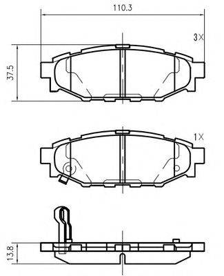 Комплект тормозных колодок, дисковый тормоз VEMA K823000