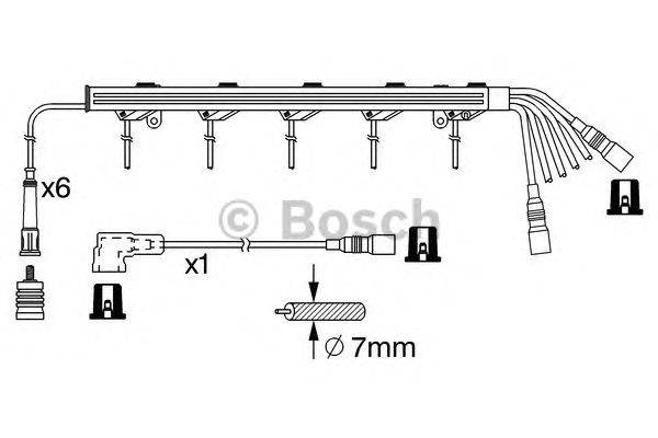 Комплект проводов зажигания BOSCH 0 986 356 382