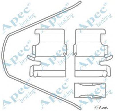 Комплектующие, тормозные колодки APEC braking KIT1027