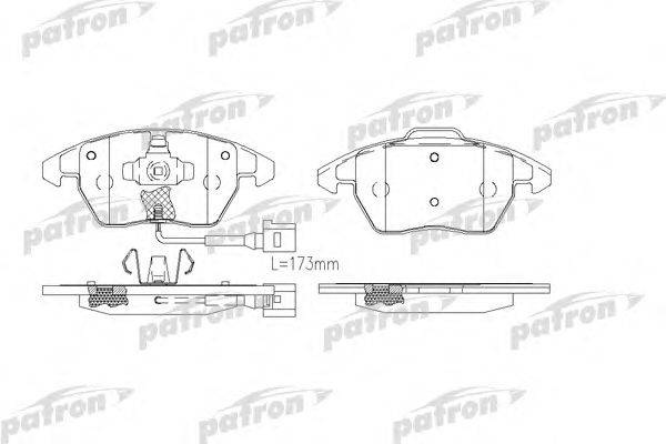 Комплект тормозных колодок, дисковый тормоз PATRON PBP1641