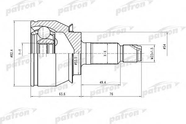 Шарнирный комплект, приводной вал PATRON PCV1520