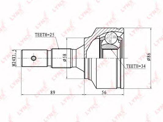Шарнирный комплект, приводной вал LYNXauto CO-2200
