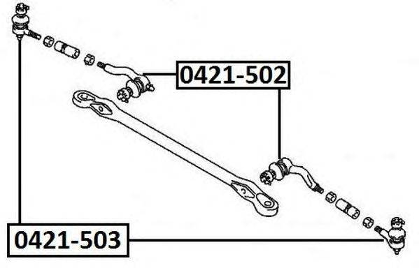 Наконечник поперечной рулевой тяги ASVA 0421-503
