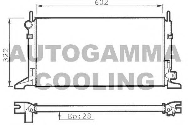 Радиатор, охлаждение двигателя AUTOGAMMA 100341