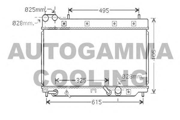 Радиатор, охлаждение двигателя AUTOGAMMA 104263