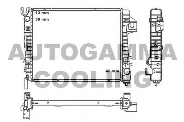 Радиатор, охлаждение двигателя AUTOGAMMA 105382