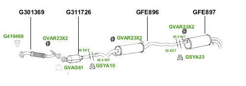Система выпуска ОГ GT Exhaust 4331