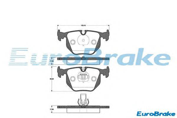Комплект тормозных колодок, дисковый тормоз EUROBRAKE 5501221518