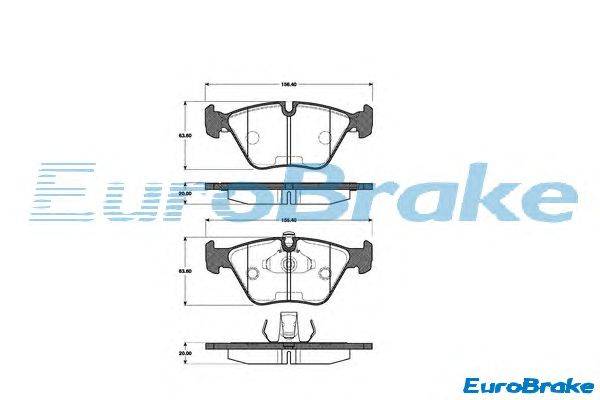 Комплект тормозных колодок, дисковый тормоз EUROBRAKE 5501221519