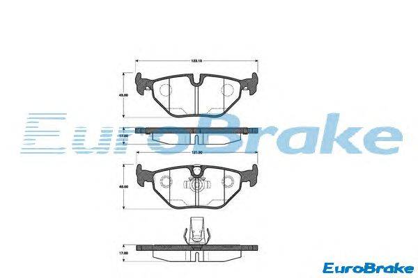 Комплект тормозных колодок, дисковый тормоз EUROBRAKE 5501221520