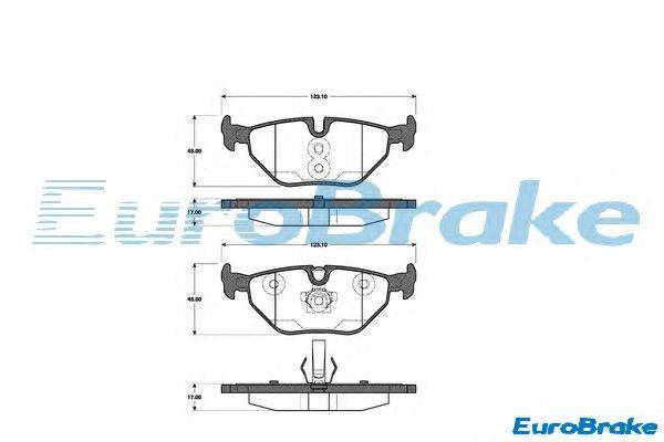 Комплект тормозных колодок, дисковый тормоз EUROBRAKE 5501221524