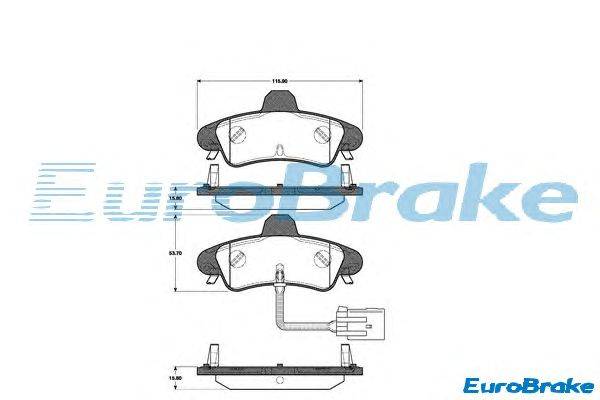 Комплект тормозных колодок, дисковый тормоз EUROBRAKE 5501222520