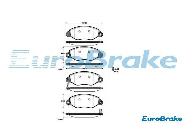 Комплект тормозных колодок, дисковый тормоз EUROBRAKE 5501222558