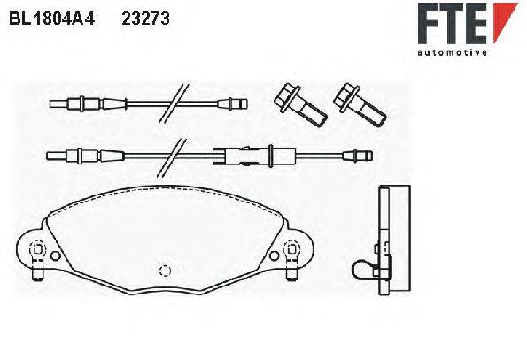 Комплект тормозных колодок, дисковый тормоз FTE BL1804A4