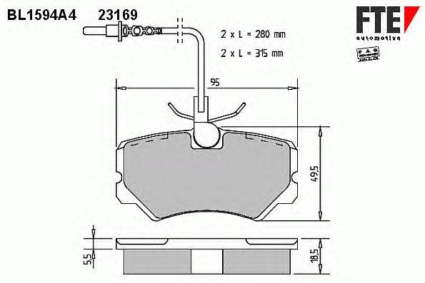 Комплект тормозных колодок, дисковый тормоз REMSA 26283