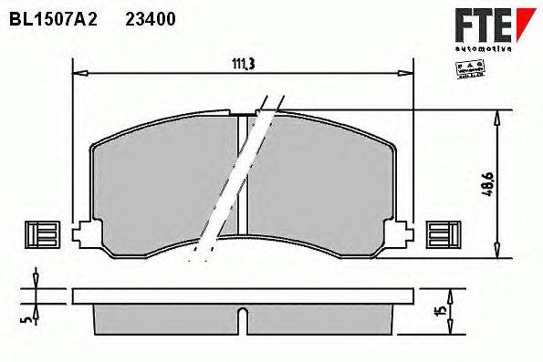 Комплект тормозных колодок, дисковый тормоз FTE 23400