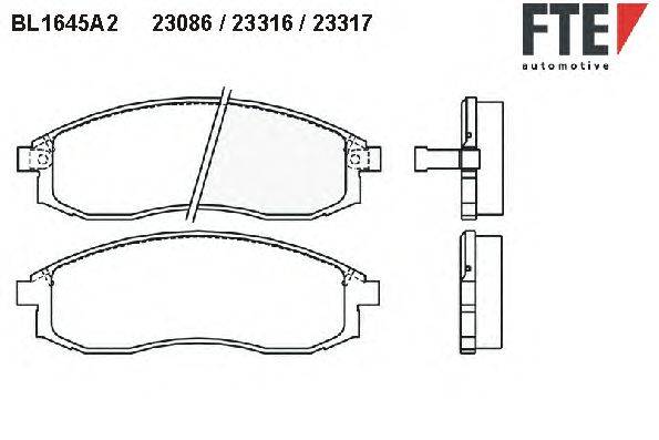 Комплект тормозных колодок, дисковый тормоз FTE BL1645A2