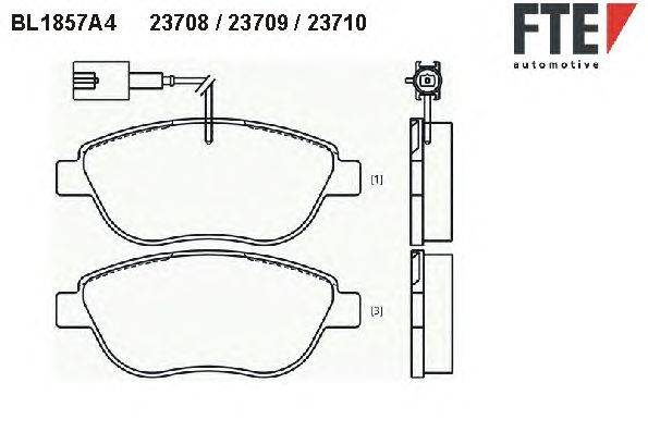 Комплект тормозных колодок, дисковый тормоз FTE 23710
