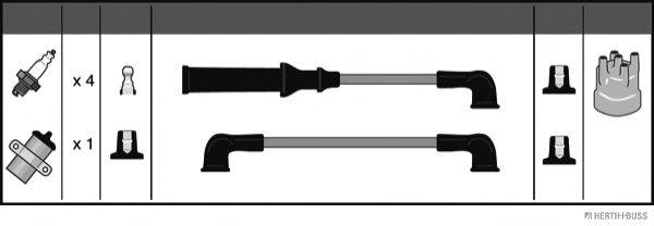 Комплект проводов зажигания HERTH+BUSS JAKOPARTS J5381037