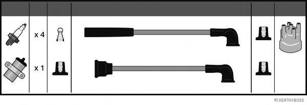 Комплект проводов зажигания HERTH+BUSS JAKOPARTS J5383040