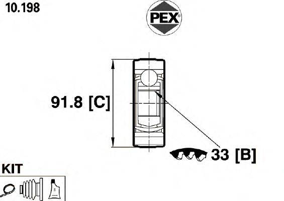 Шарнир, приводной вал PEX 10198