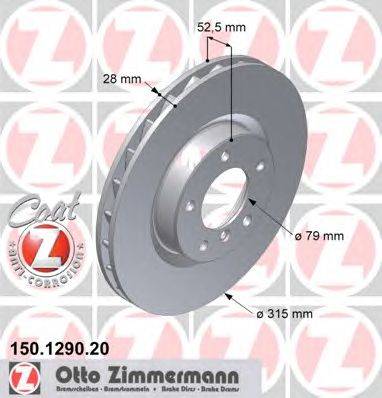 Тормозной диск ZIMMERMANN 150.1290.20