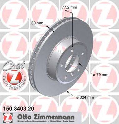 Тормозной диск ZIMMERMANN 150340320
