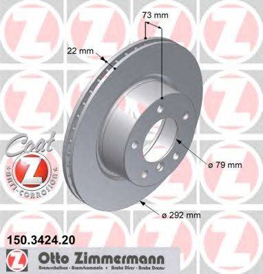 Тормозной диск ZIMMERMANN 150342420