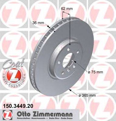 Тормозной диск ZIMMERMANN 150344920