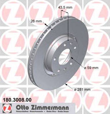 Тормозной диск ZIMMERMANN 180.3008.00